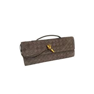 NEW MINT EXCLUSIVES women's suede knot clutch bag in taupe